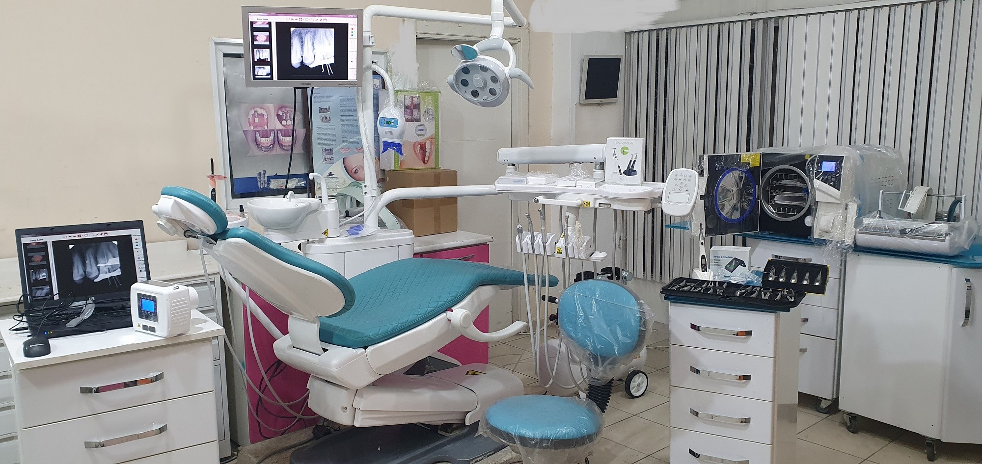 KOMPLE TAM KLINIK MALZEMELERİ 2.EL  A1 FLX DLİM TURKUAZ ÜNİT/OTOKLAV B CLAS RVG CİHAZ PORTATİF RONGAN