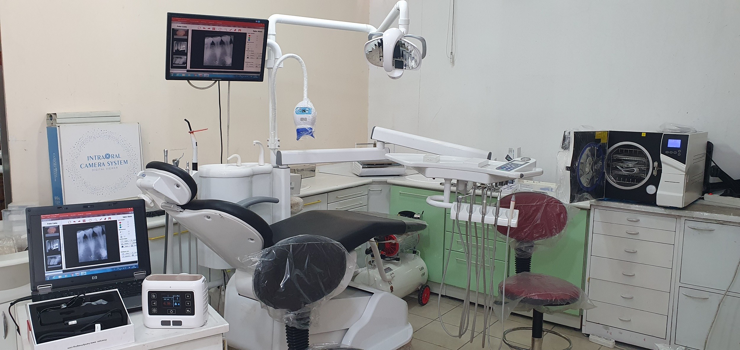 KOMPLE KLİNİK MALZEMELERİ 2.EL ADW A1 SİYAH DİŞ ÜNİT RVG SENSÖR OTOKLAV PORTATİF RÖNTGEN